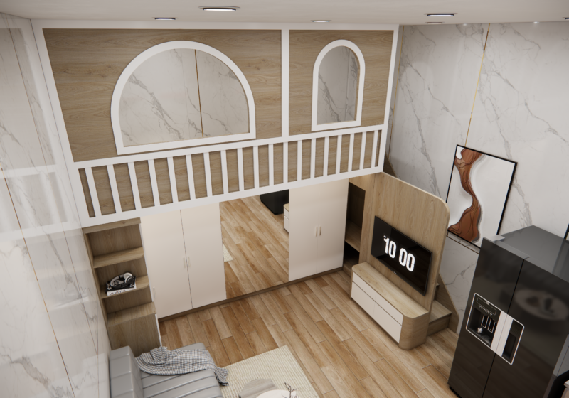 Dự án thiết kế nhà gác lửng cho nhà chị Ánh Tuyết, TP.HCM Gác lửng thiết kế khoa học tạo cảm giác thông thoáng
