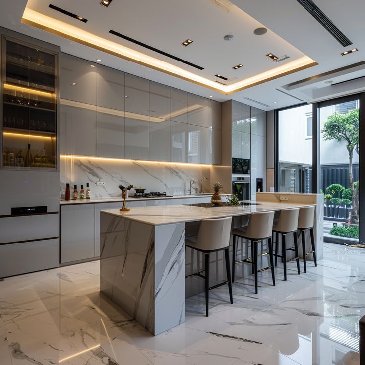Tổng hợp các mẫu phòng bếp biệt thự sang trọng và hiện đại năm 2026 Phòng bếp sang trọng