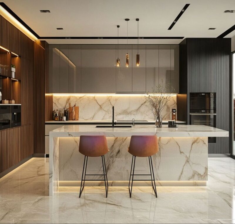 Tổng hợp các mẫu phòng bếp phong cách tối giản hiện đại và sang trọng Phòng bếp phong cách tối giản