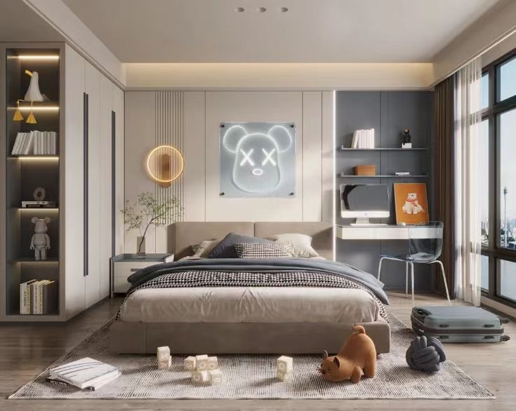 Các mẫu thiết kế phòng ngủ 15m2 cho nam công năng, hiện đại Phòng ngủ 15m2 cho nam trẻ trung, năng động