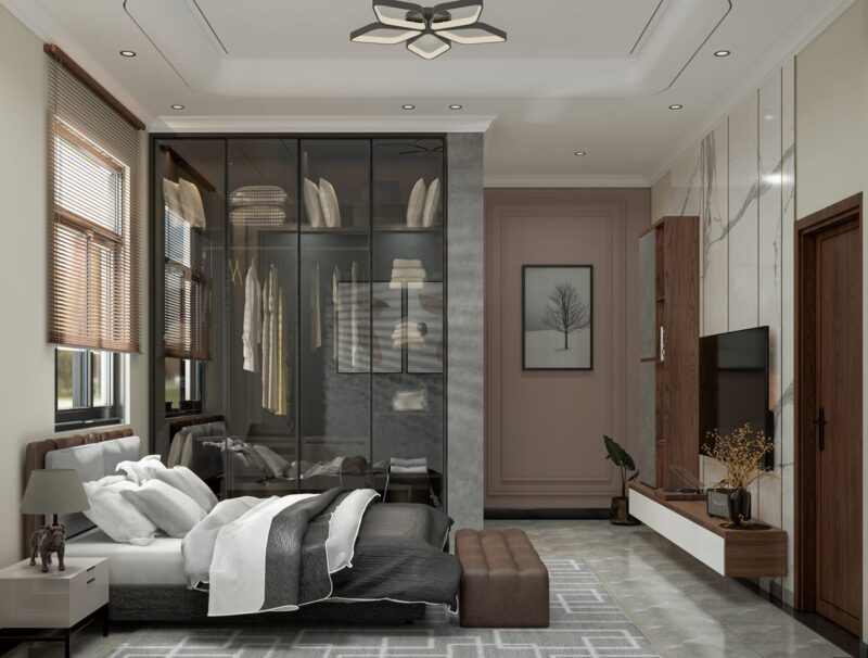 Các mẫu thiết kế phòng ngủ 15m2 cho nam công năng, hiện đại Phòng ngủ nam 15m2 phong cách Japandi