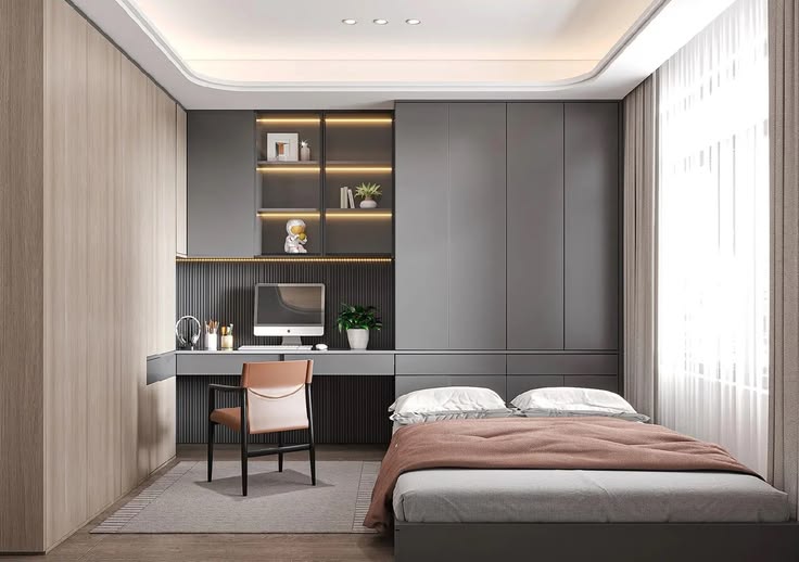 Các mẫu thiết kế phòng ngủ 15m2 cho nam công năng, hiện đại Thiết kế phòng ngủ 15m2 cho nam