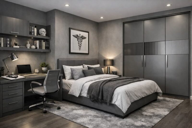 Các mẫu thiết kế phòng ngủ 15m2 cho nam công năng, hiện đại Thiết kế phòng ngủ 15m2 cho nam