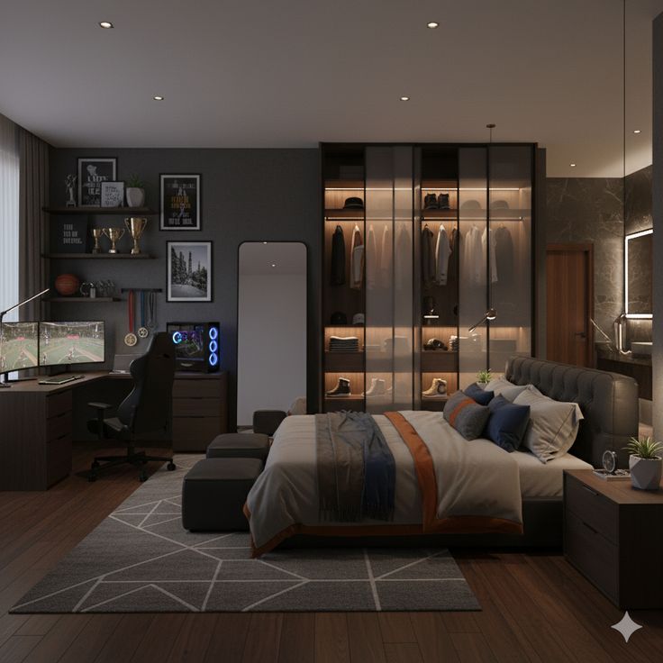 Các mẫu thiết kế phòng ngủ 15m2 cho nam công năng, hiện đại Thiết kế phòng ngủ 15m2 cho nam