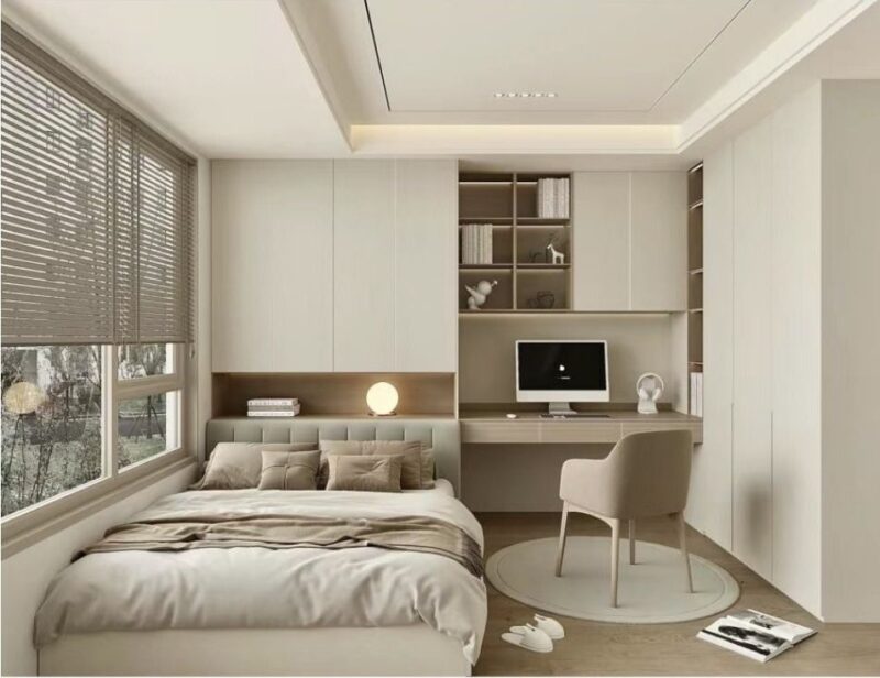 Tổng hợp các mẫu thiết kế phòng ngủ 17m2 hiện đại nhất năm 2026 Thiết kế phòng ngủ 17m2