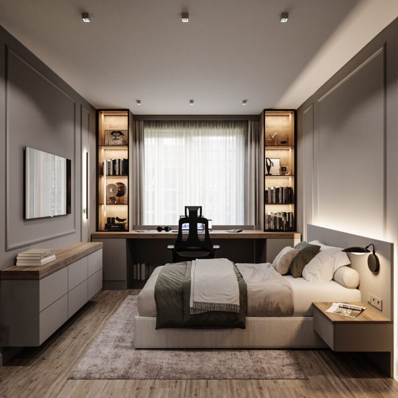 Tổng hợp các mẫu thiết kế phòng ngủ 17m2 hiện đại nhất năm 2026 Thiết kế phòng ngủ 17m2