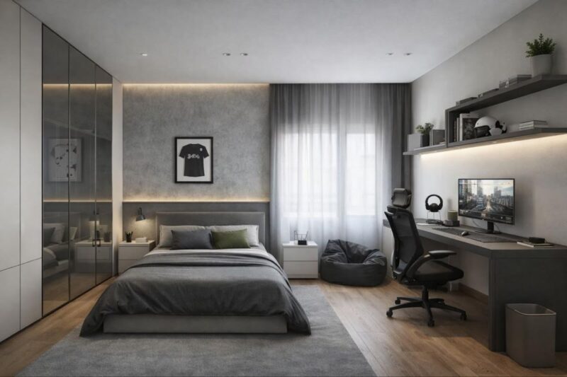 Tổng hợp các mẫu thiết kế phòng ngủ 17m2 hiện đại nhất năm 2026 Thiết kế phòng ngủ 17m2