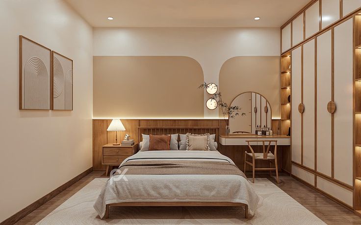 Tổng hợp các mẫu thiết kế phòng ngủ 18m2 dẫn đầu xu hướng 2026 Thiết kế phòng ngủ 18m2