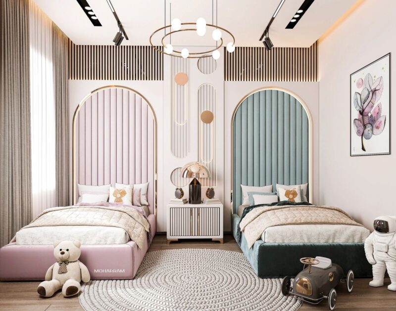 Các mẫu thiết kế phòng ngủ cho 2 người công năng và tiện lợi Thiết kế phòng ngủ cho 2 bé gái