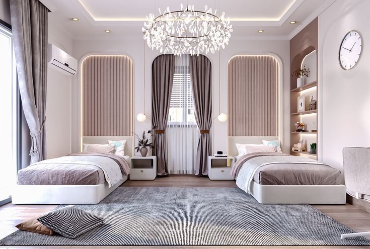 Các mẫu thiết kế phòng ngủ cho 2 người công năng và tiện lợi Thiết kế phòng ngủ cho 2 bé gái