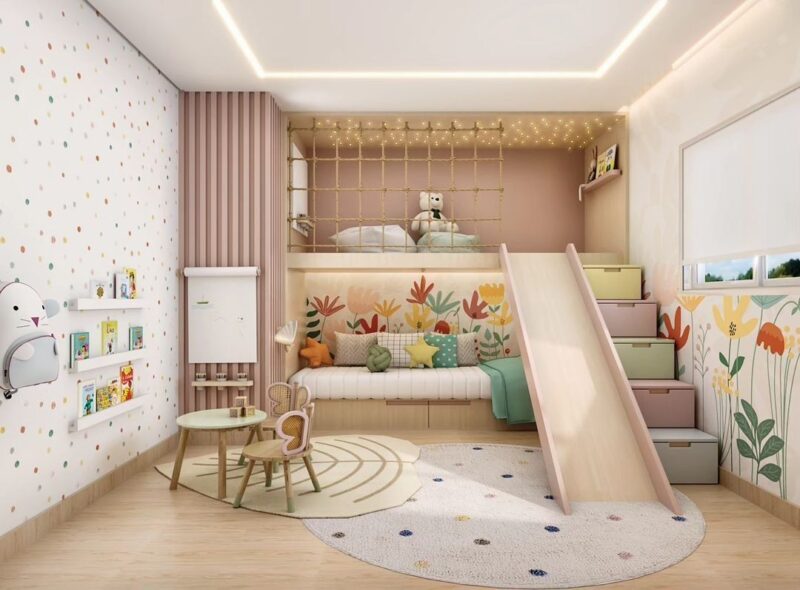 Tổng hợp các mẫu thiết kế phòng ngủ giường tầng cho bé đẹp, hiện đại và an toàn Thiết kế phòng ngủ giường tầng cho bé