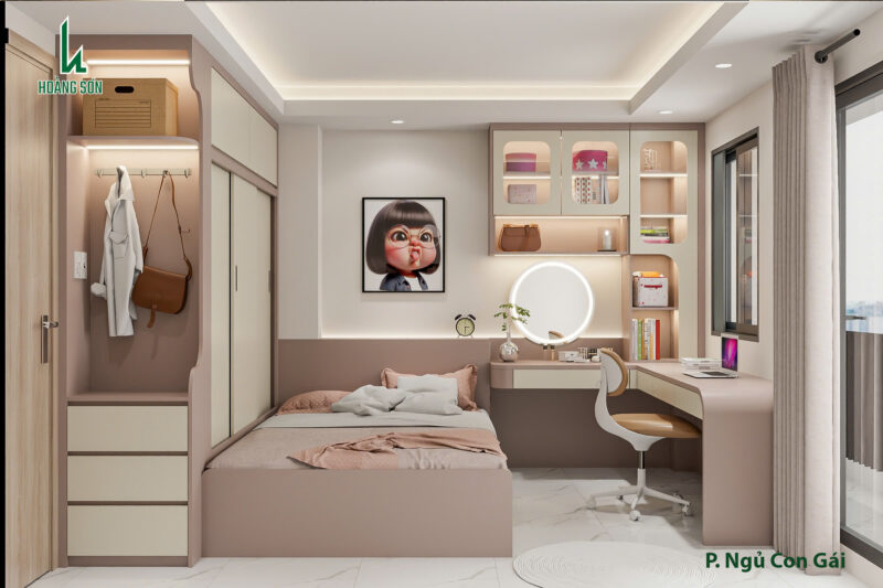 Bàn giao dự án thiết kế phòng ngủ bé gái cho nhà anh Nhân quận 3, TP.HCM Bàn giao dự án thiết kế phòng ngủ bé gái nhà anh Nhân
