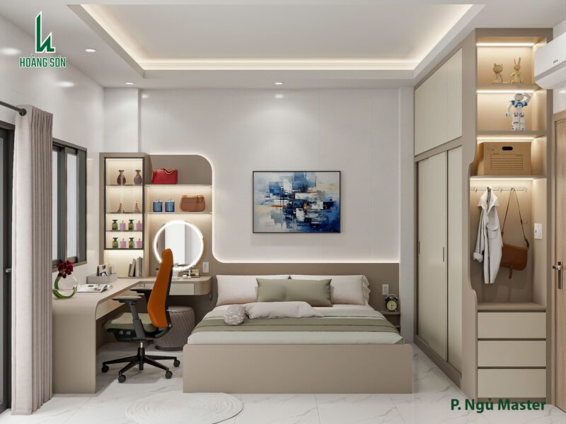 Bàn giao dự án thiết kế phòng ngủ cho nhà anh Nhân quận 3, TP.HCM Bàn giao dự án thiết kế phòng ngủ master cho nhà anh Nhân quận 3