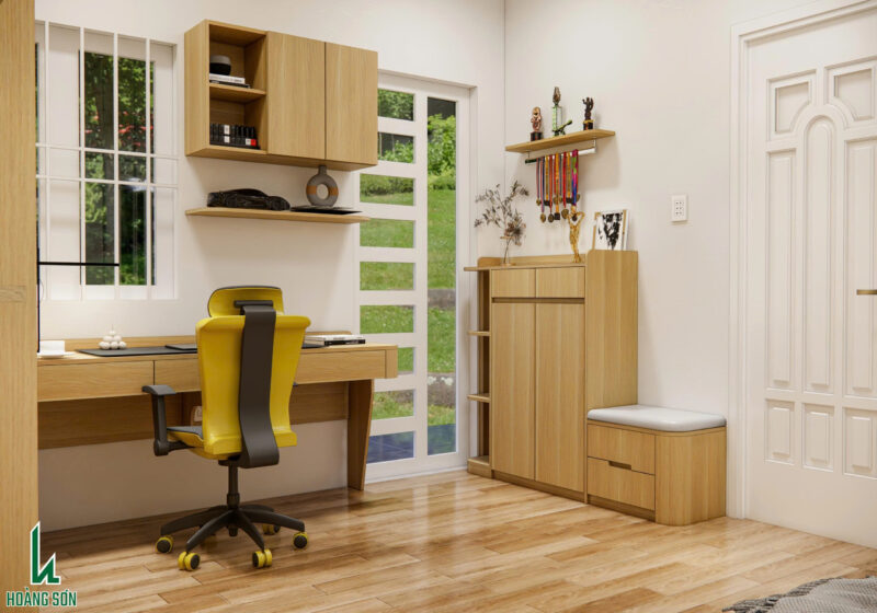 Dự án thiết kế phòng ngủ cho nhà anh Chinh quận 12, TP.HCM Hệ kệ trang trí