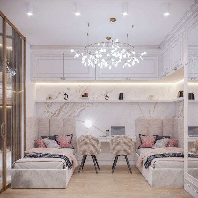 Giường đôi cho bé gái