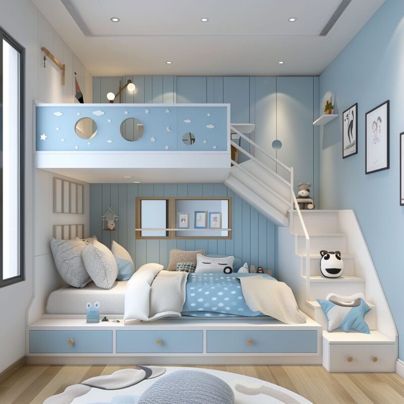 Giường tầng bằng gỗ công nghiệp
