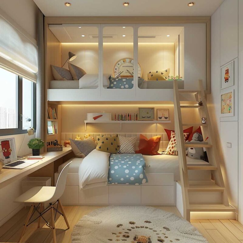 Giường tầng bằng gỗ công nghiệp
