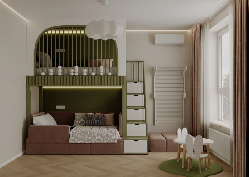 Giường tầng bằng gỗ công nghiệp