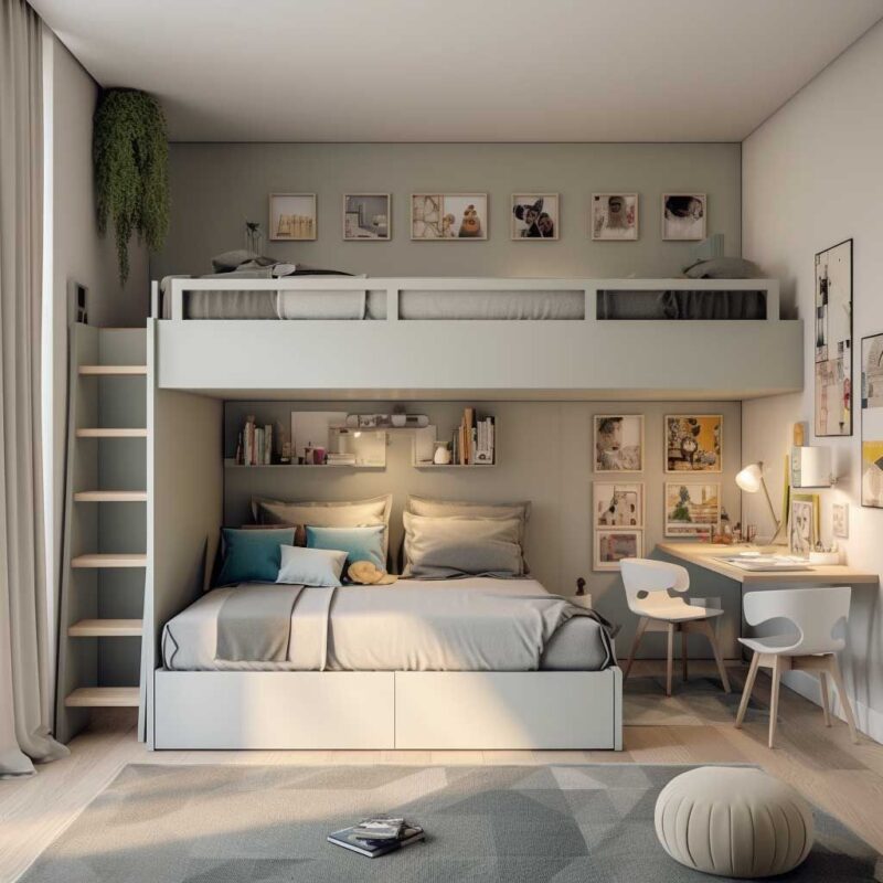 Tổng hợp các mẫu giường tầng cho người lớn hiện đại, công năng Giường tầng cho người lớn