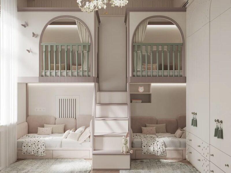 Tổng hợp các mẫu giường tầng cho người lớn hiện đại, công năng Giường tầng cho người lớn