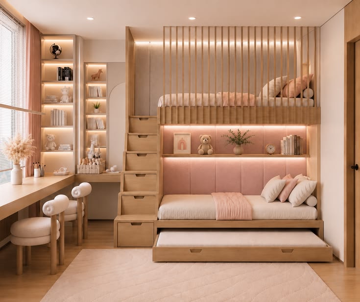 Giường tầng gỗ công nghiệp MDF