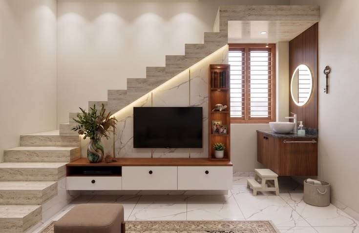 Mẫu kệ tivi dưới gầm cầu thang