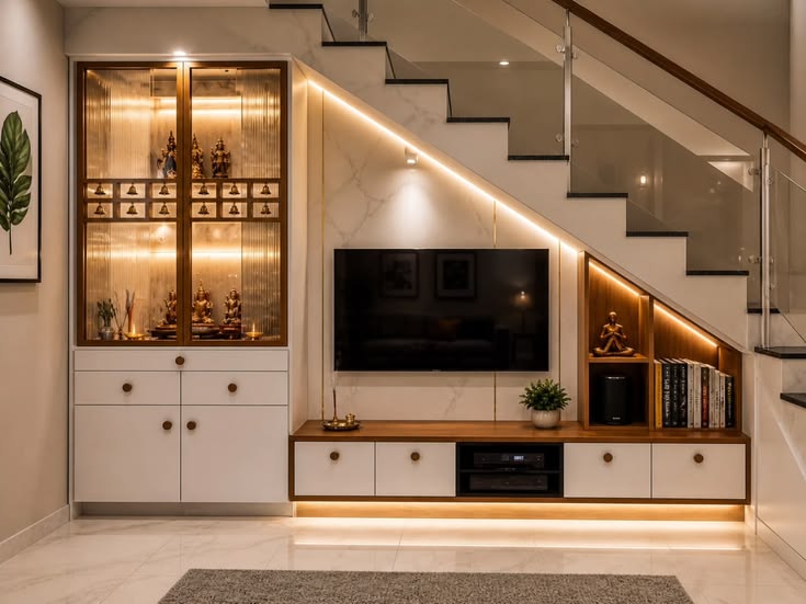 Mẫu kệ tivi dưới gầm cầu thang