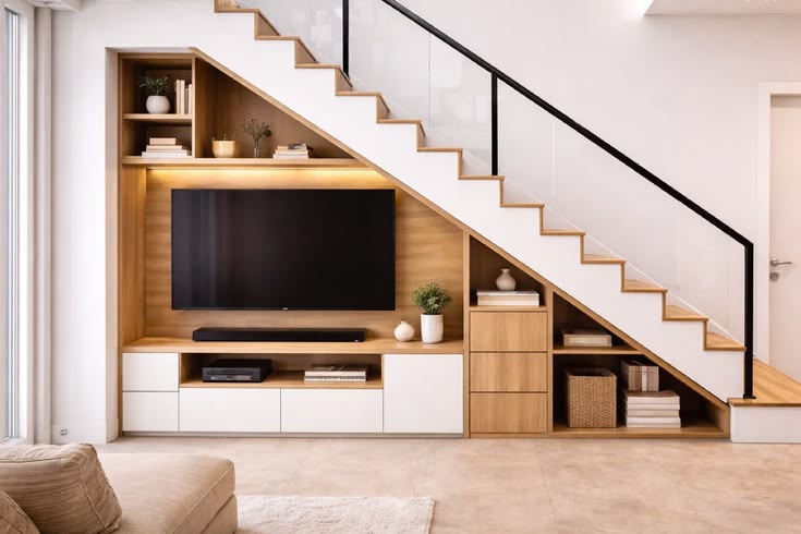Mẫu kệ tivi dưới gầm cầu thang