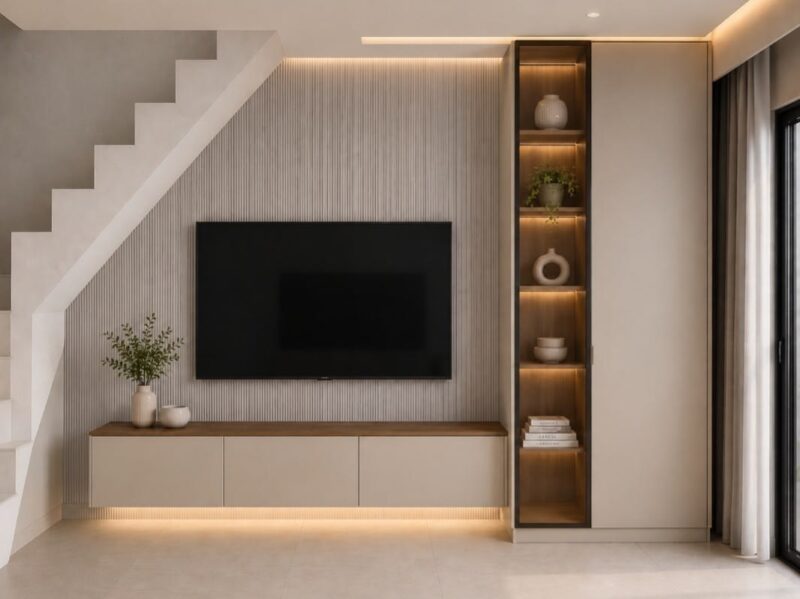 Mẫu kệ tivi dưới gầm cầu thang