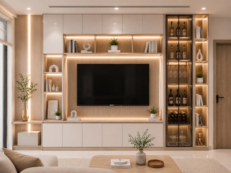 50++ mẫu kệ tivi treo tường hiện đại, sang trọng nhất hiện nay Mẫu kệ tivi treo tường