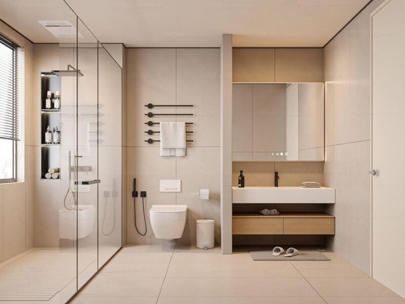30++ mẫu nội thất nhà vệ sinh đẹp, hiện đại dẫn đầu xu hướng 2026 Mẫu nội thất nhà vệ sinh