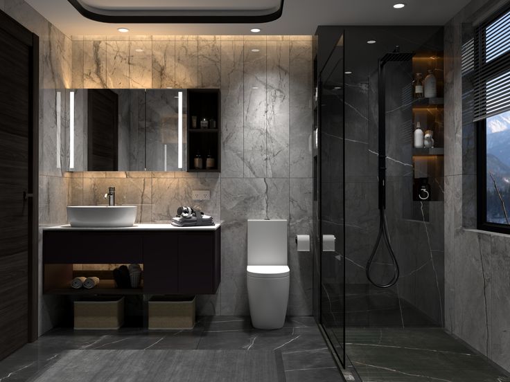30++ mẫu nội thất nhà vệ sinh đẹp, hiện đại dẫn đầu xu hướng 2026 Mẫu nội thất nhà vệ sinh