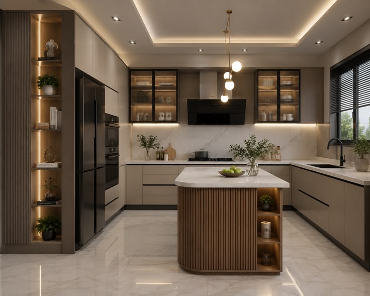 Mẫu phòng bếp 15m2 cho nhà phố