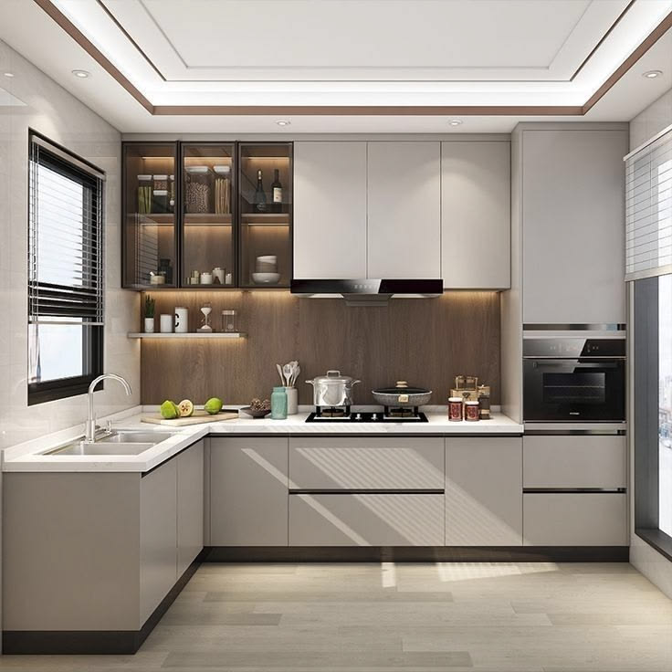 Mẫu phòng bếp 15m2 cho nhà phố