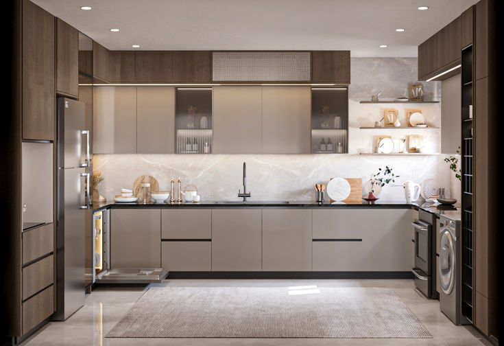 Mẫu phòng bếp 15m2 cho nhà phố