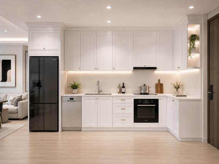 Mẫu phòng bếp 15m2 cho nhà phố
