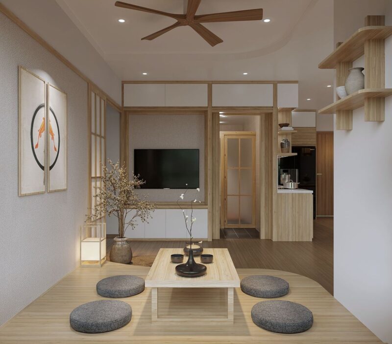 Mẫu phòng khách ngồi bệt 