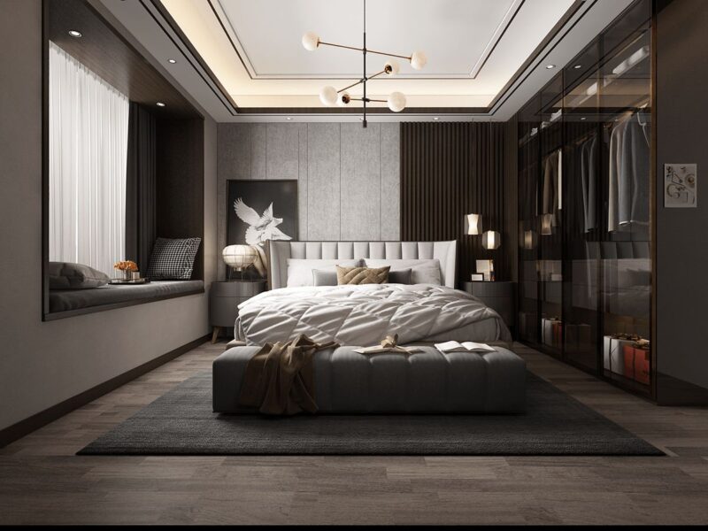 25++ mẫu phòng ngủ màu trắng đen sang trọng nhất hiện nay Mẫu phòng ngủ màu trắng đen