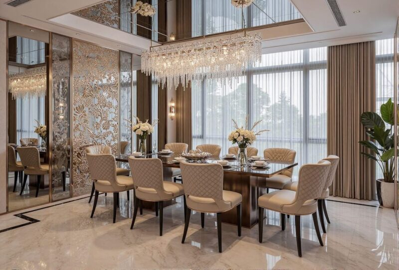 Tổng hợp các mẫu thiết kế nội thất biệt thự sang trọng và đẳng cấp Mẫu thiết kế nội thất phòng ăn biệt thự