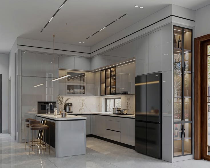 Mẫu thiết kế phòng bếp 18m2