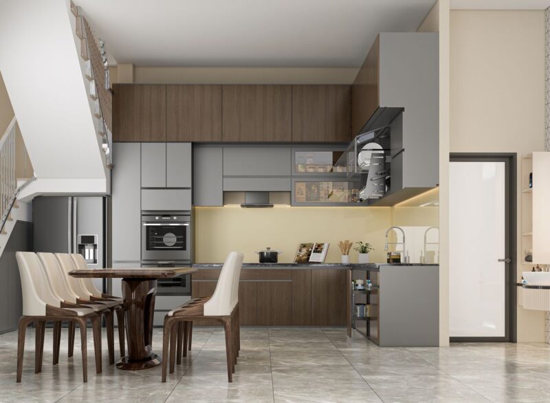 Tổng hợp các mẫu thiết kế phòng bếp 20m2 công năng, hiện đại Mẫu thiết kế phòng bếp 20m2