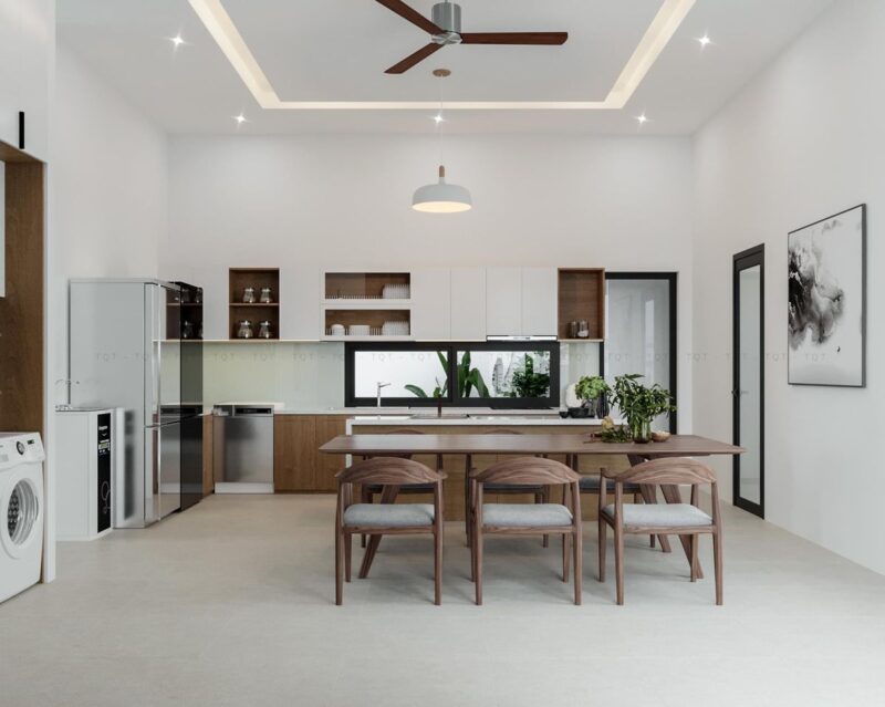Tổng hợp các mẫu thiết kế phòng bếp 20m2 công năng, hiện đại Mẫu thiết kế phòng bếp 20m2