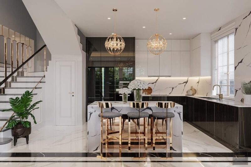 Tổng hợp các mẫu thiết kế phòng bếp 20m2 công năng, hiện đại Mẫu thiết kế phòng bếp 20m2