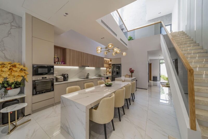 Tổng hợp các mẫu thiết kế phòng bếp 20m2 công năng, hiện đại Mẫu thiết kế phòng bếp 20m2