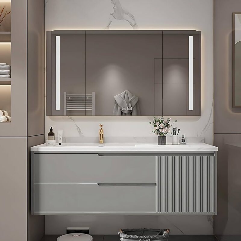 Tổng hợp 40++ mẫu tủ Lavabo bằng gỗ công nghiệp phổ biến hiện nay Mẫu tủ Lavabo bằng gỗ công nghiệp