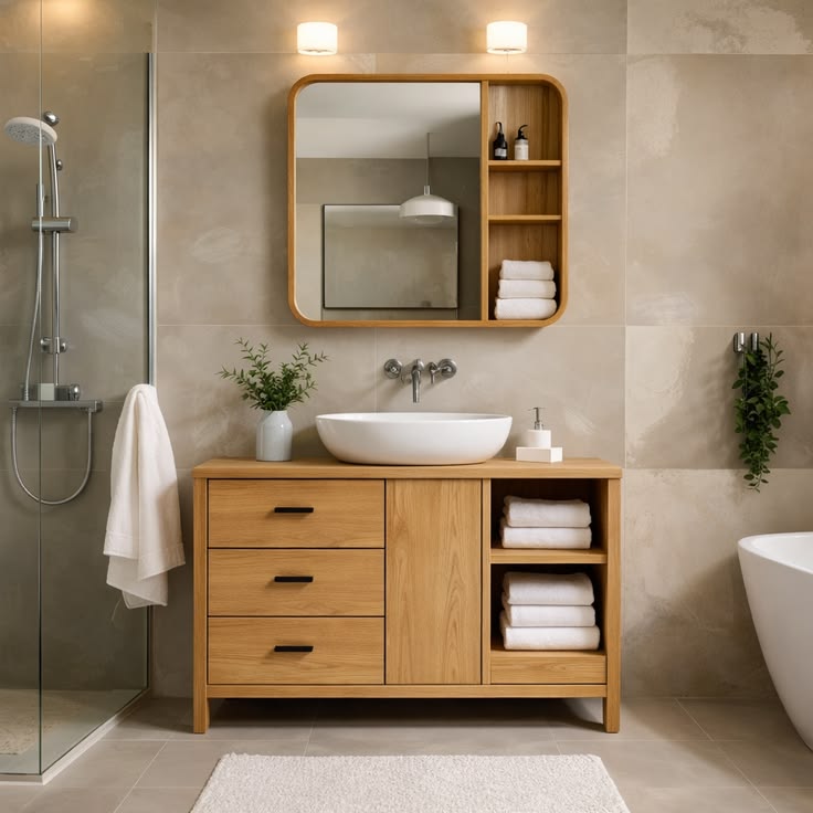 Tổng hợp 40++ mẫu tủ Lavabo bằng gỗ công nghiệp phổ biến hiện nay Mẫu tủ Lavabo bằng gỗ công nghiệp