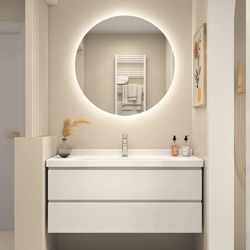 Mẫu tủ lavabo treo tường màu trắng 