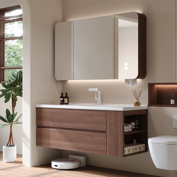 Mẫu tủ lavabo treo tường
