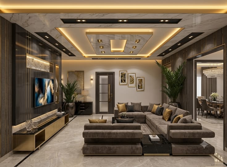 40++ Mẫu thiết kế phòng khách phong cách luxury dẫn đầu xu hướng 2026 Phòng khách phong cách luxury