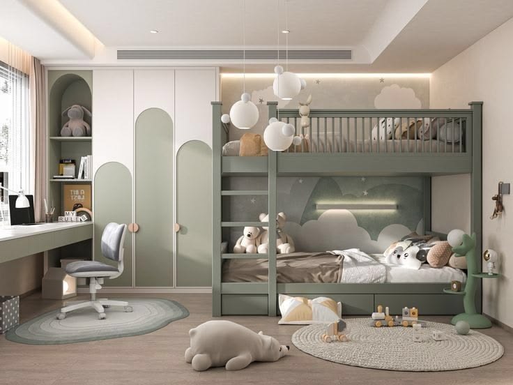 Kinh nghiệm khi thiết kế giường tầng cho bé an toàn và công năng Thiết kế giường tầng cho bé